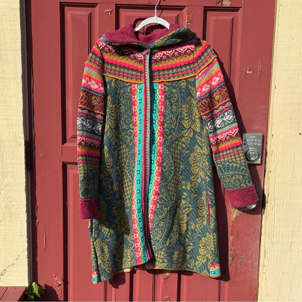 IVKO Multicolor Wool Floral Print Full Zip Jacket with Pleats Size 38 (Small) - Picture 2 of 4
